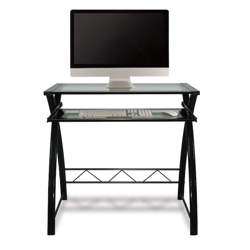Computer Desk with Keyboard Tray, Black