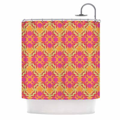 KESS InHouse Miranda Mol Jazzy Orange Pink Shower Curtain (69x70) - Multi - 69 x 70
