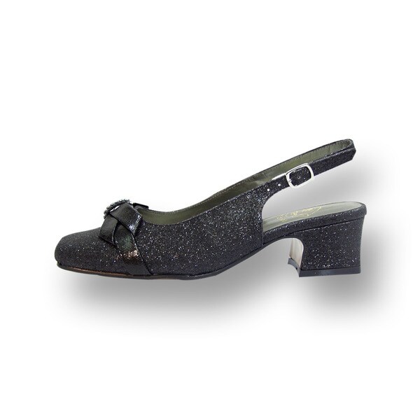 wide width black block heels