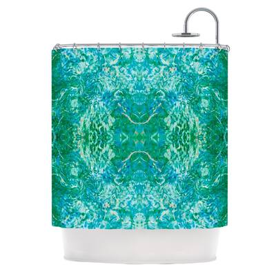 KESS InHouse Nikposium Eden Teal Green Shower Curtain (69x70) - Multi - 69 x 70
