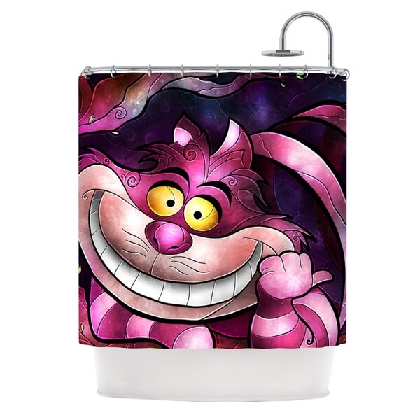 KESS InHouse Mandie Manzano Chesire Cat Pink Purple Shower Curtain (69x70)
