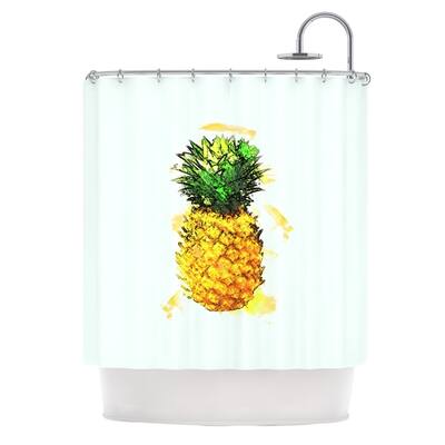 KESS InHouse Oriana Cordero Slice of Summer White Yellow Shower Curtain (69x70) - Multi - 69 x 70