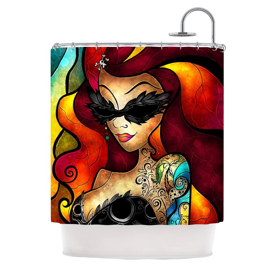KESS InHouse Mandie Manzano Lips Like Morphine Shower Curtain (69x70) - Multi