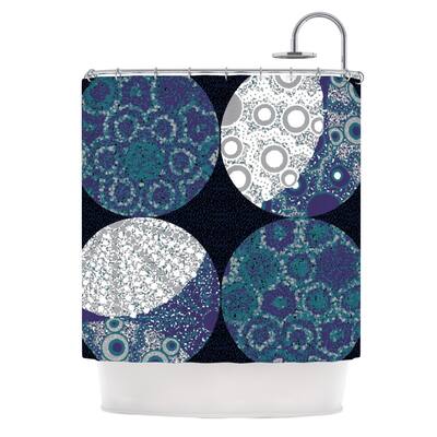 KESS InHouse Laura Nicholson Moons Blue Gray Shower Curtain (69x70) - Multi - 69 x 70