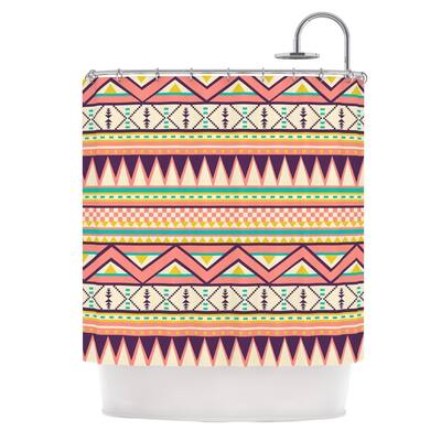 KESS InHouse Louise Machado "Ethnic Love" Tribal Geometric Shower Curtain (69x70) - Multi - 69 x 70