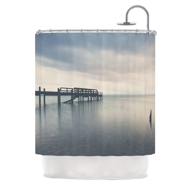 KESS InHouse Laura Evans Waiting for the Storm to Pass Gray Blue Shower Curtain (69x70)