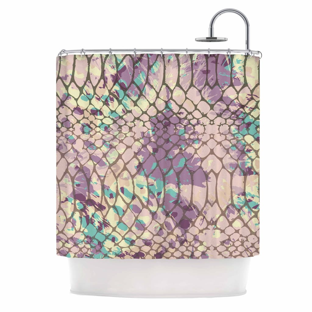 KESS InHouse Chickaprint Snakeskin Pink Lavender Shower Curtain (69x70) - Multi - 69 x 70