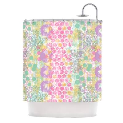 KESS InHouse Chickaprint Impression Pastel Mix Shower Curtain (69x70) - Multi - 69 x 70