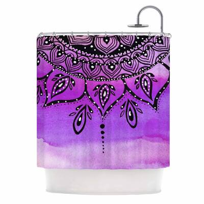 KESS InHouse Li Zamperini Lilac Mandala Lavender Purple Shower Curtain (69x70) - Multi - 69 x 70
