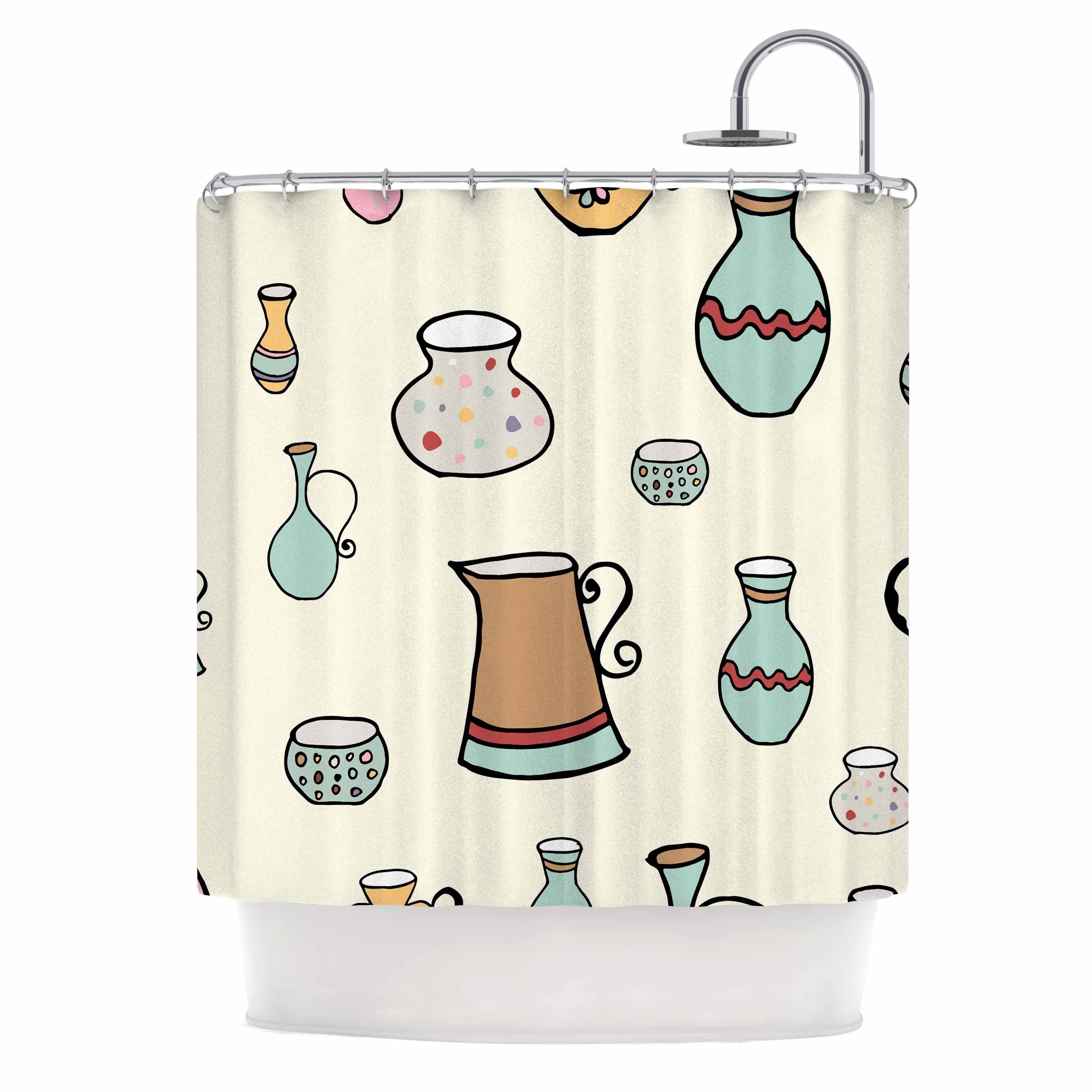 ChuaMi Duschvorhang Polyester 69 X 178 Cm – Mit Haken, Wasserdicht, Bedruckt, Maschinenwäsche