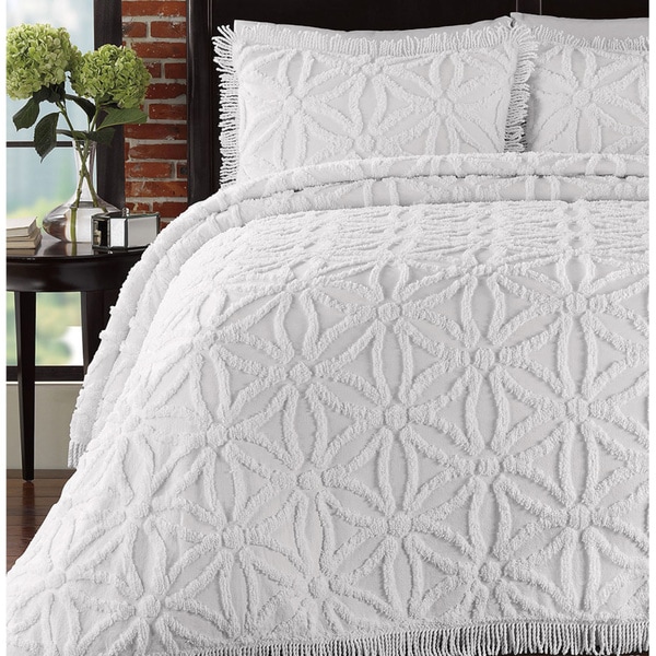 Shop LaMont Home Arianna Cotton Chenille Bedspread Set Queen Size in Ivory (As Is Item) - Free 