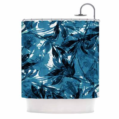 KESS InHouse Ebi Emporium Floral Fiesta - Blue Blue White Shower Curtain (69x70) - Multi - 69 x 70