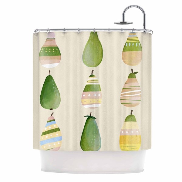 Kess Inhouse Judith Loske Hy Pears Green Gold Shower Curtain Kess Inhouse Judith Loske Hy Pears Green Gold Shower Curtain 69x70