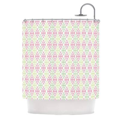 KESS InHouse Julie Hamilton Woven Wrap Pink Green Shower Curtain (69x70) - Multi - 69 x 70