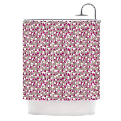 KESS InHouse Julie Hamilton "Wineberry" White Pink Shower Curtain (69x70) - Multi - 69 x 70