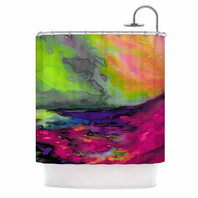 KESS InHouse Ebi Emporium Elevated 1, Magenta Orange Pink Shower Curtain (69x70) - Multi - 69 x 70