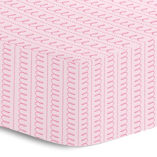 Oliver Gal Signature Collection 'Pink Spiral Stripe' Printed Crib Sheet