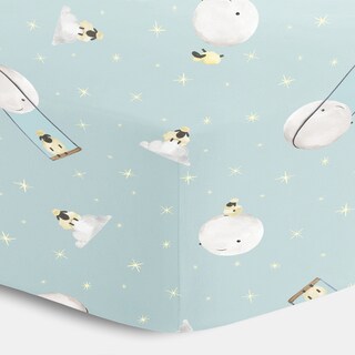 Oliver Gal Signature Collection 'Sheep & Moon' Printed Crib Sheet