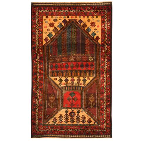 Handmade One-of-a-Kind Balouchi Wool Rug (Afghanistan) - 3' x 4'10