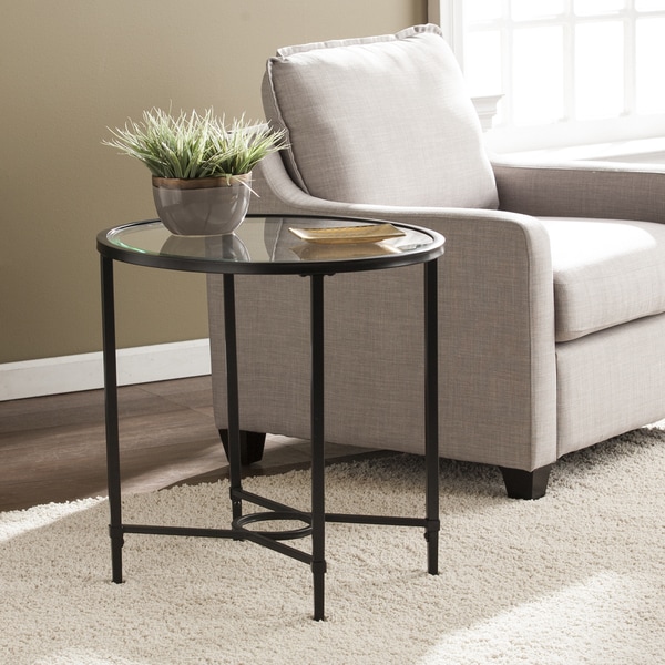 Shop Harper Blvd iQuakeri Metal Glass Oval Side Table 