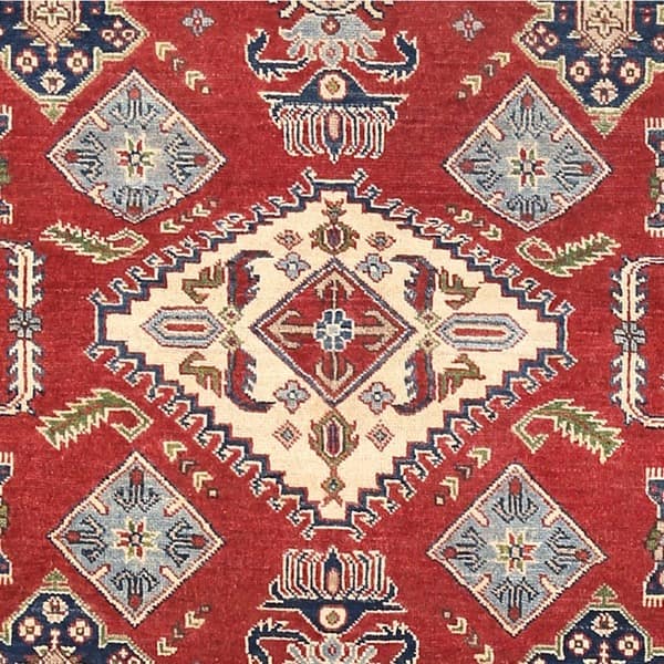 Beige Red Blue Colorful 3x4 Rug Afghan Handmade Area Rug 