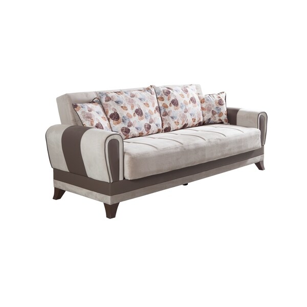Lima Grey Fabric 3 Seater Convertible Sofa Bed Free
