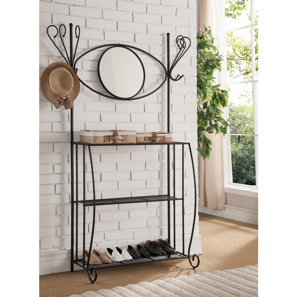 K And B Furniture Co Inc Black Metal Hall Tree Bench Free K And B Furniture Co Inc Black Metal Hall Tree Bench
