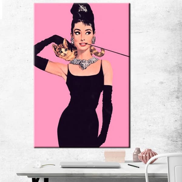 Audrey Hepburn - Pink - 24x36 canvas by Pyramid America - Bed Bath & Beyond  - 15095325