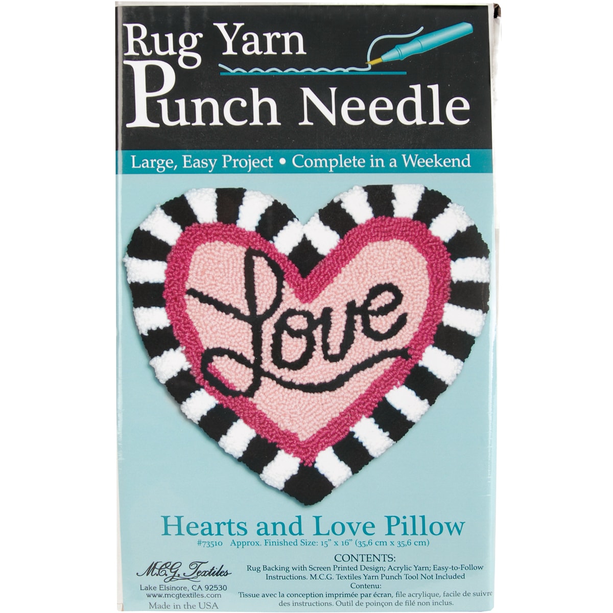Pink Heart Punch Needle Kit