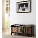 preview thumbnail 4 of 2, Copper Grove Canim Storage Bench with Three Brown Rattan Basket Drawers