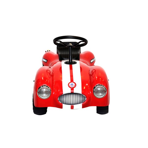 Kidmotorz Shelby Cobra Licensed Vintage Stamped Steel Foot To Floor Ride On Car, Red