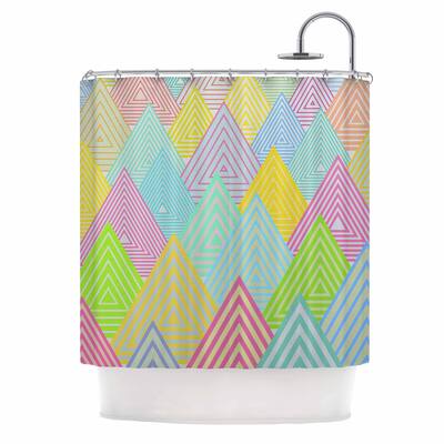 KESS InHouse Angelo Cerantola "Pastel Mountains" Multicolor Pastel Shower Curtain (69x70) - Multi - 69 x 70