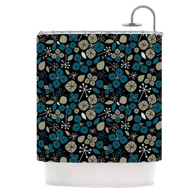 KESS InHouse Allison Beilke "Leaf Scatters Midnight" Shower Curtain (69x70) - Multi - 69 x 70
