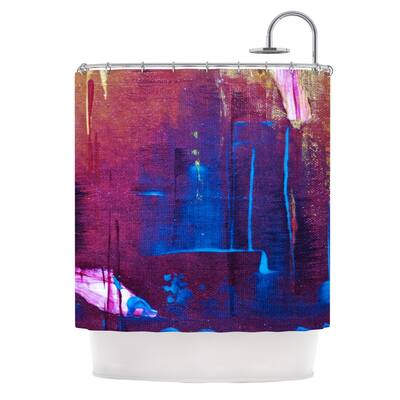 KESS InHouse Malia Shields "Cityscape Abstracts" Purple Blue Shower Curtain (69x70) - Red/Orange - 69 x 70