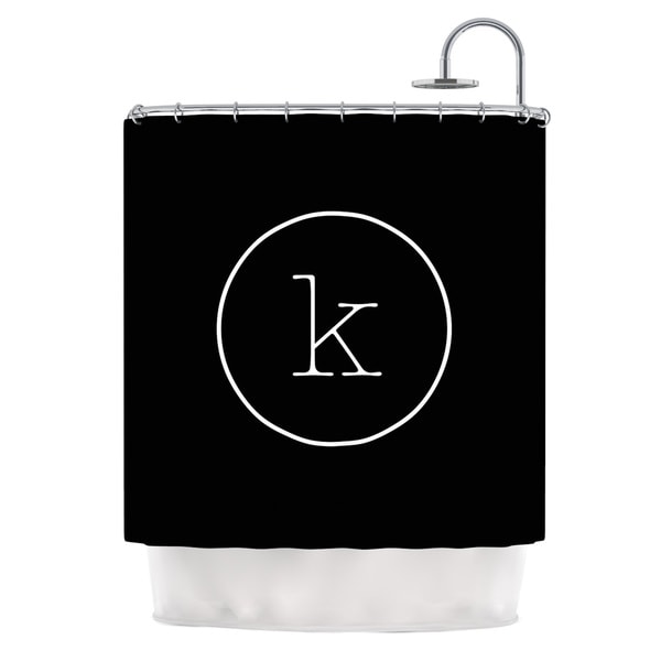 KESS InHouse KESS Original Simple Black Monogram Shower Curtain (69x70)