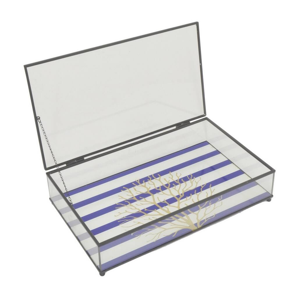 53545 Metal Glass Box, Black