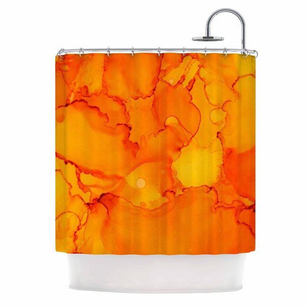 KESS InHouse Claire Day Yellow Orange Shower Curtain (69x70)
