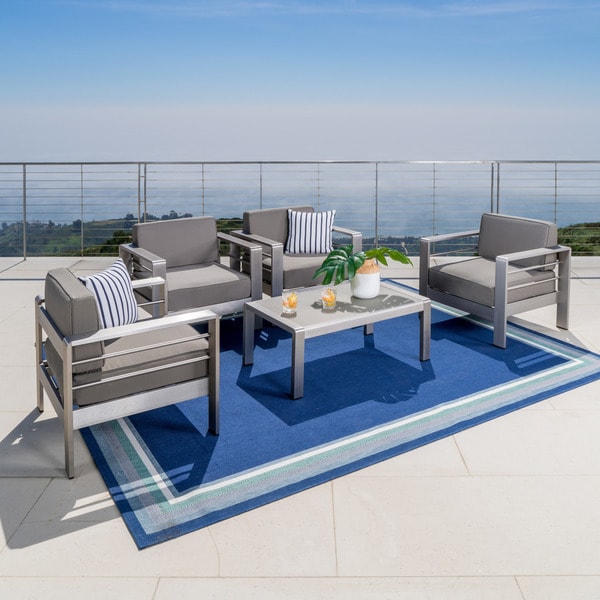 Cape Coral Outdoor 5-piece Seating Set with Cushions by Christopher Knight Home