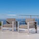 Cape Coral Outdoor Aluminum Club Chair with Cushions (Set of 2) by Christopher Knight Home - Thumbnail 2