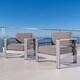 Cape Coral Outdoor Aluminum Club Chair with Cushions (Set of 2) by Christopher Knight Home - Thumbnail 3