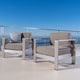 Cape Coral Outdoor Aluminum Club Chair with Cushions (Set of 2) by Christopher Knight Home - Thumbnail 1