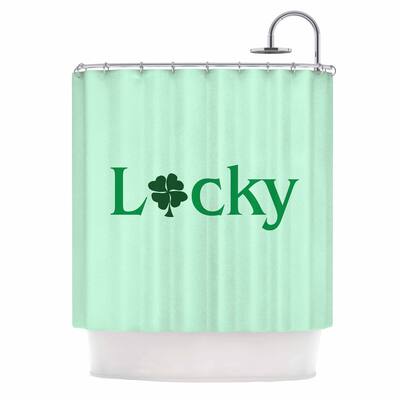 KESS InHouse NL Designs "Lucky" Mint Green Shower Curtain (69x70) - Multi - 69 x 70