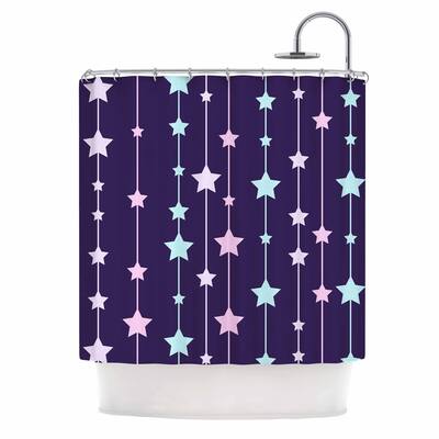 KESS InHouse NL Designs "Twinkle Twinkle LIttle Star" Purple Pastel Shower Curtain (69x70) - Grey - 69 x 70