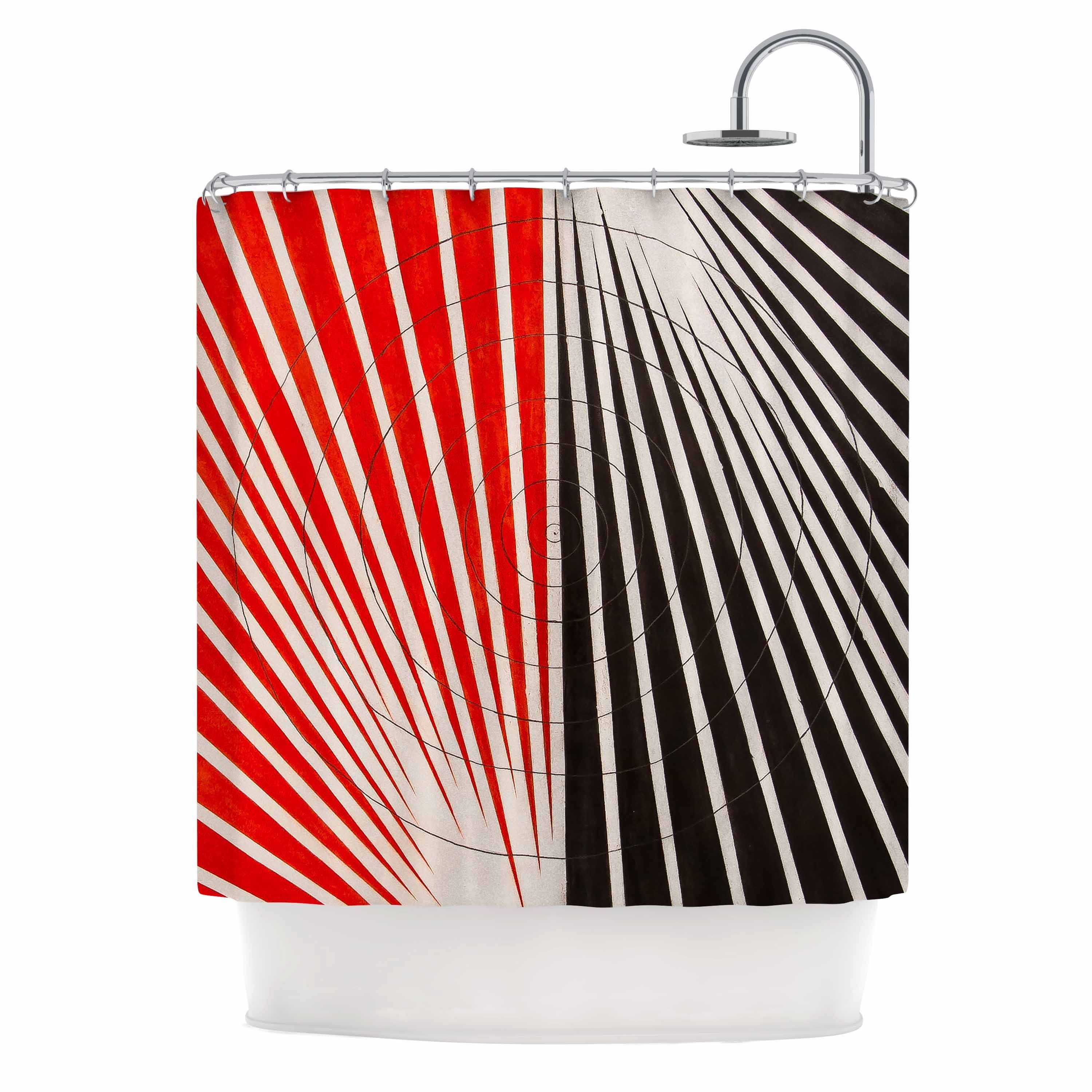 Kess Inhouse Nl Designs Optical Illusions Red Black Shower Curtain 69x70 Multi 69 X 70 Overstock 15103484