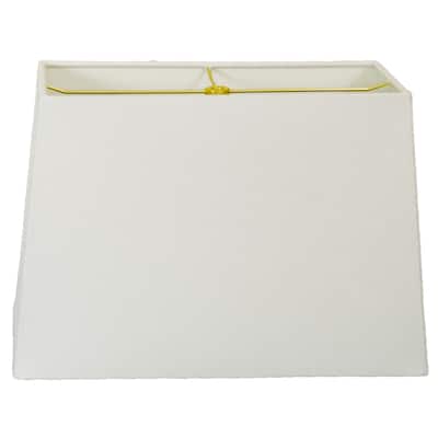 Royal Designs Rectangle Hard Back Lamp Shade, Linen White, (7x14) x (9x16) x 11