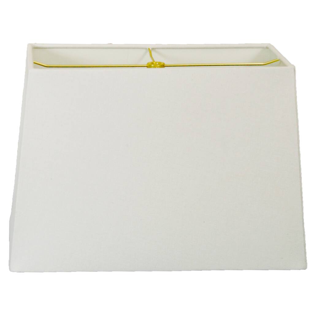 Royal Designs Rectangle Hard Back Lamp Shade, Linen White, (7x14) x (9x16) x 11
