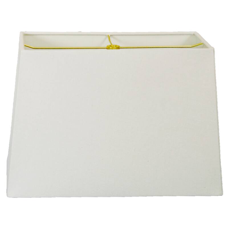 Royal Designs Rectangle Hard Back Lamp Shade, Linen White, (7x14) x (9x16) x 11