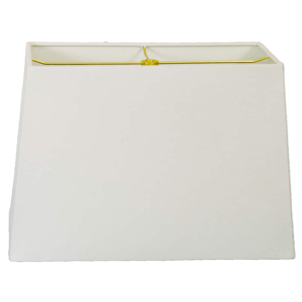 Royal Designs Rectangle Hard Back Lamp Shade, Linen White, (7x14) x (9x16) x 11