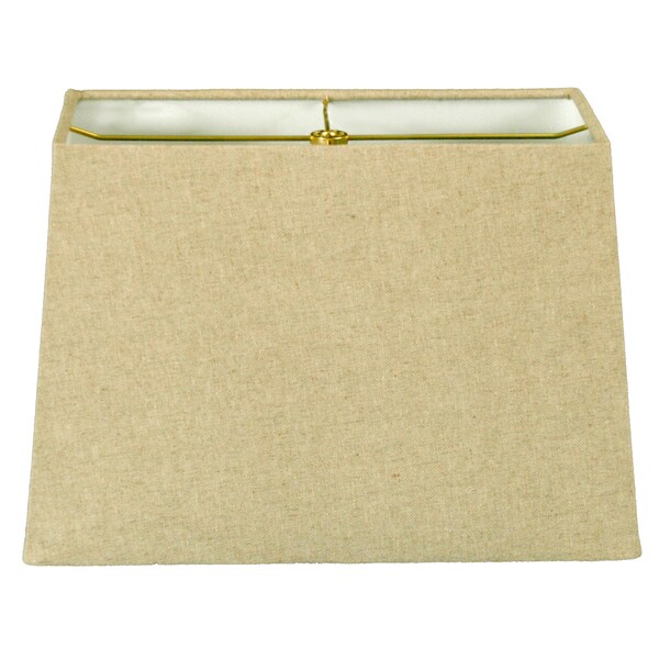 Royal Designs Rectangle Hard Back Lamp Shade, Linen Cream, (5x10) x (8x12) x 9.5