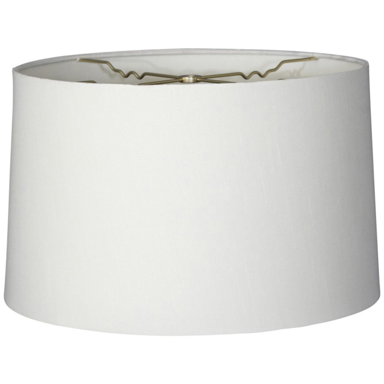 Royal Designs Shallow Drum Hardback Lamp Shade, Linen White, 17 x 18 x